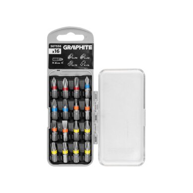 Antgaliukų rinkinys SL3/4/5/6, Ph1/2/3, PZ1/2/3, TX10/15/20/27/27/30 x 25 mm, 16 vnt.