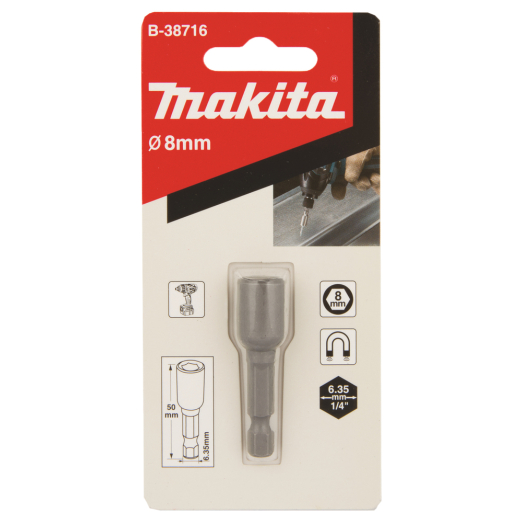 Antgalis Makita B-38716, 1/4" 8X50MM 1 Antgalis Makita B-38716, 1/4" 8X50MM 1
