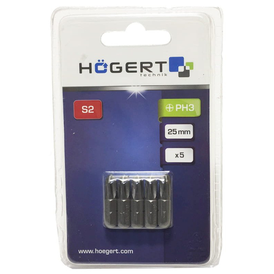 Antgaliai PH3 / 25mm*5vnt. / S2 plieno 1 Antgaliai PH3 / 25mm*5vnt. / S2 plieno 1