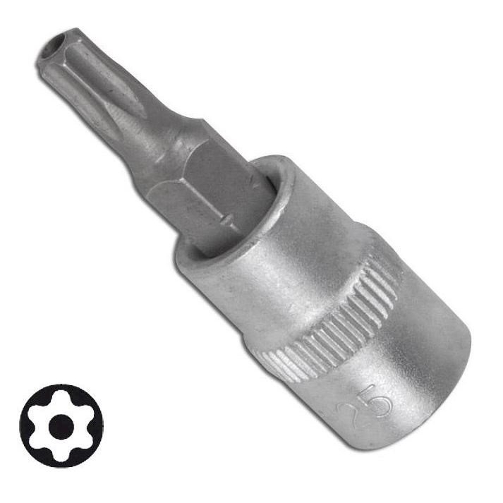 Antgalis įpresuotas į 1/4" galvutę T15 su skyle (FC2608-T15) Antgalis įpresuotas į 1/4" galvutę T15 su skyle (FC2608-T15)