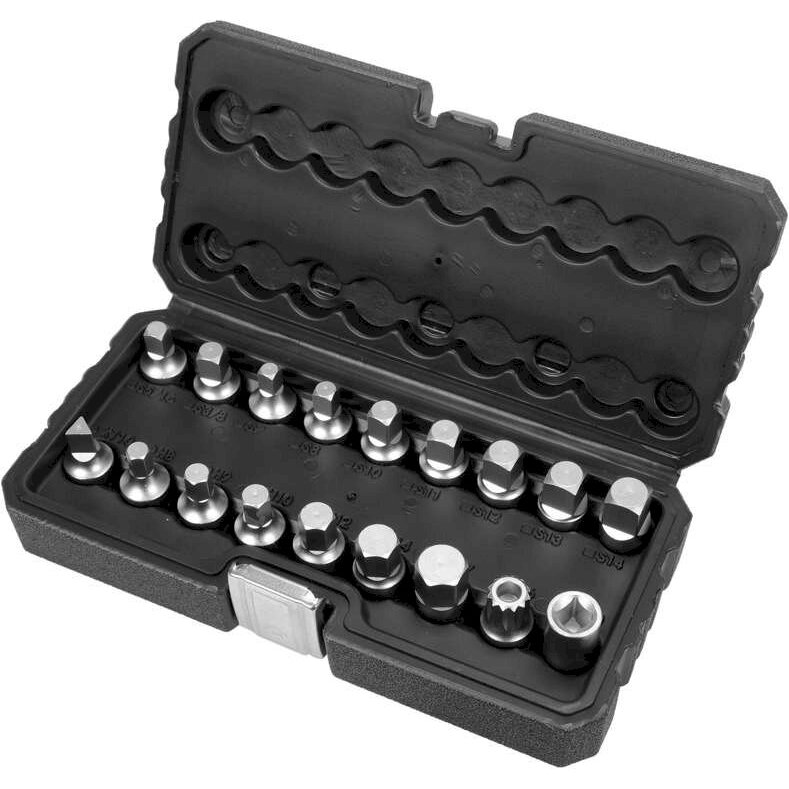 Antgaliai atsukti alyvos išleidimo varžtams | 10 mm (3/8") | 18 vnt. (YT-05991) Antgaliai atsukti alyvos išleidimo varžtams | 10 mm (3/8") | 18 vnt. (YT-05991)