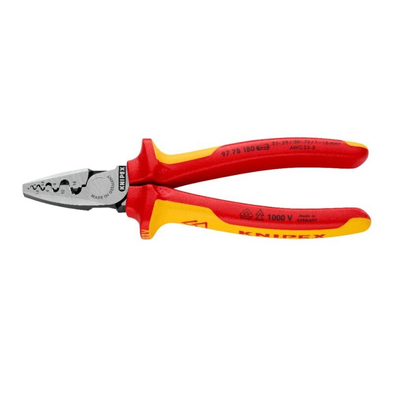 Antgalių užspaudimo replės KNIPEX 1000V 9778180 Antgalių užspaudimo replės KNIPEX 1000V 9778180