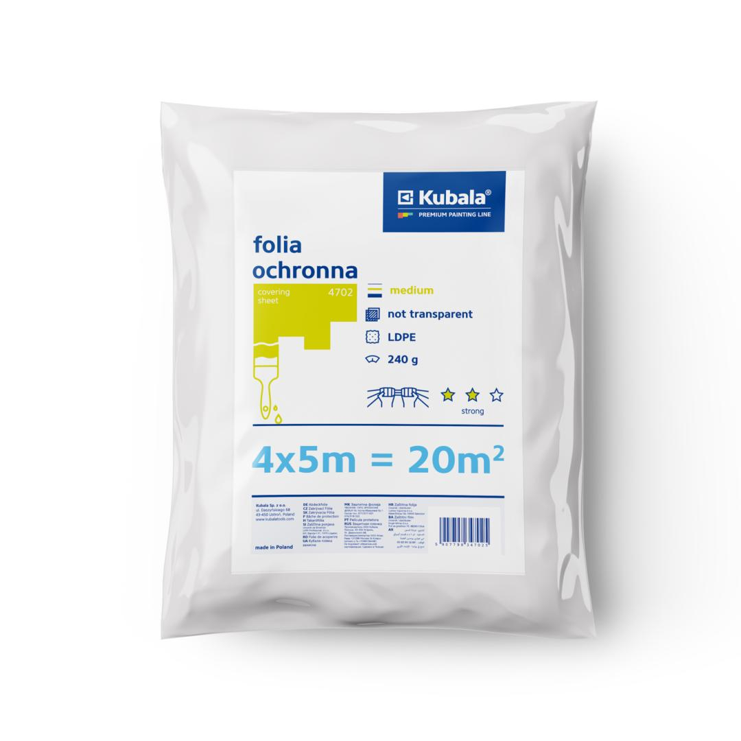 Apsauginė plėvelė vidutinio stiprumo 12 mikr. 4x5m 20kv/m. Apsauginė plėvelė vidutinio stiprumo 12 mikr. 4x5m 20kv/m.