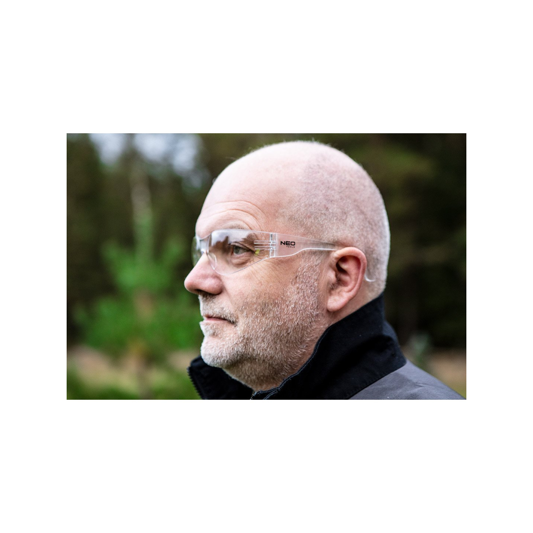 Apsauginiai akiniai, baltos linzės, atsparumo klasė F 1 Apsauginiai akiniai, baltos linzės, atsparumo klasė F 1