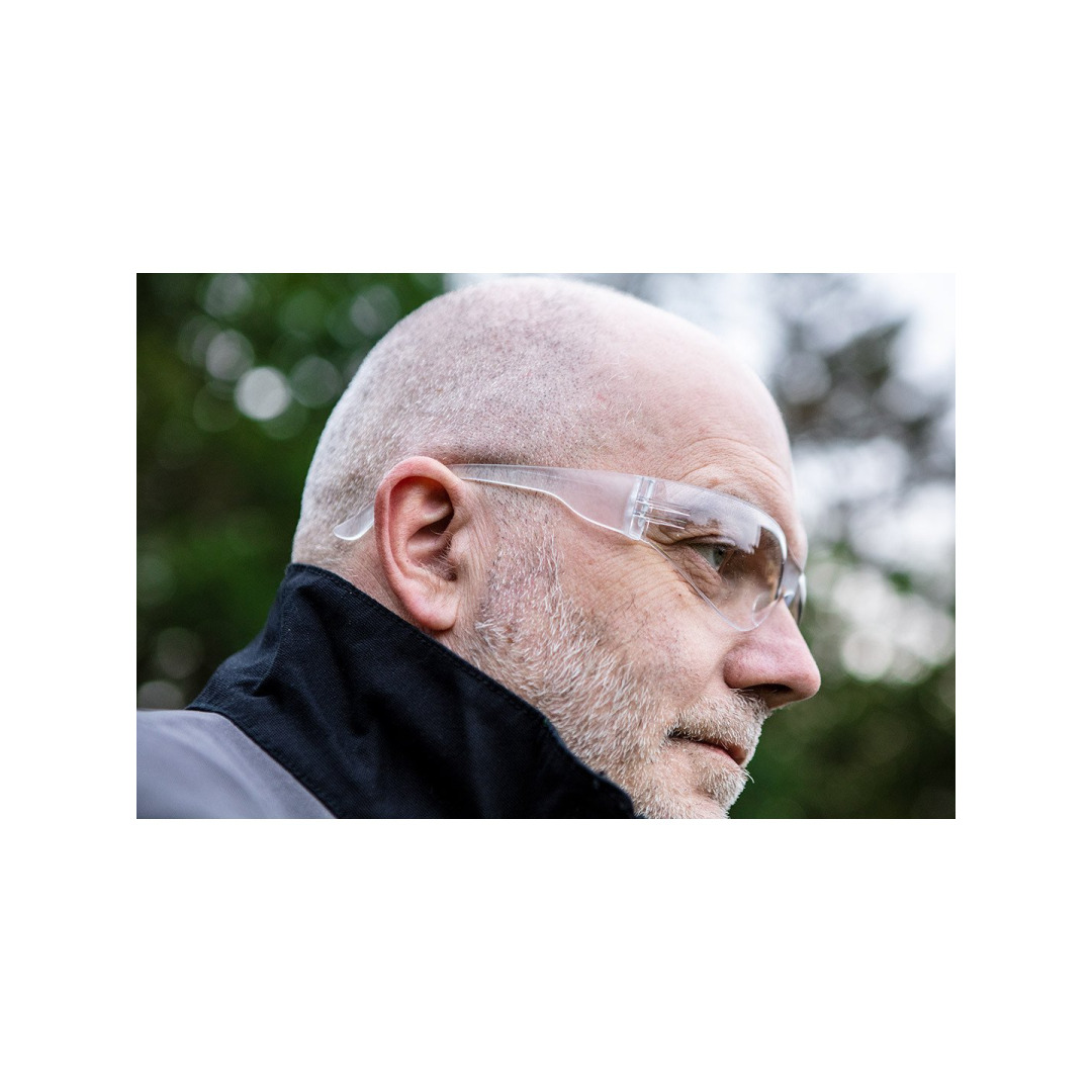 Apsauginiai akiniai, baltos linzės, atsparumo klasė F 2
