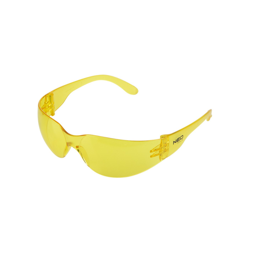 Apsauginiai akiniai, geltonos linzės , atsparumo klasė F Apsauginiai akiniai, geltonos linzės , atsparumo klasė F