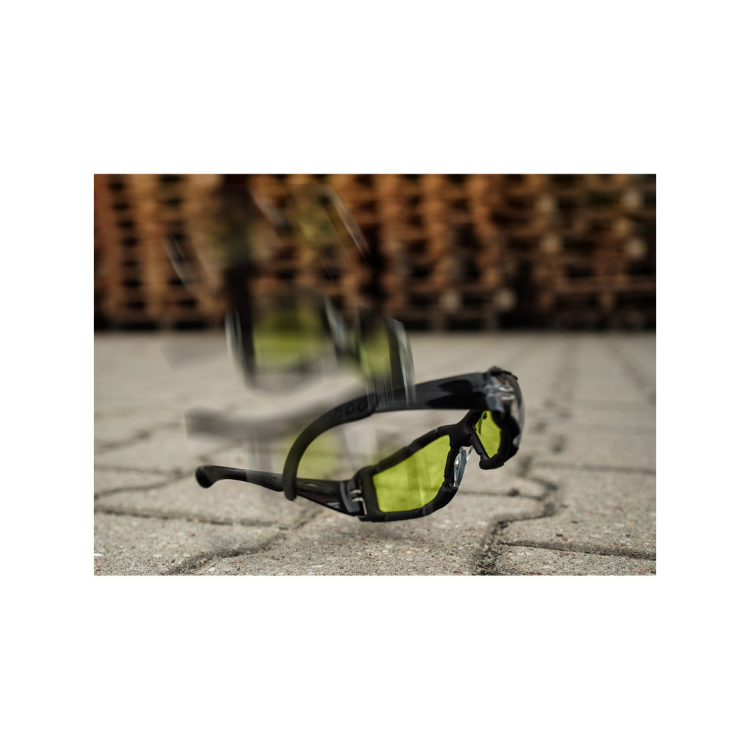 Apsauginiai akiniai su putplasčio įdėklu, geltoni lęšiai, atsparumo klasė FT 3 Apsauginiai akiniai su putplasčio įdėklu, geltoni lęšiai, atsparumo klasė FT 3