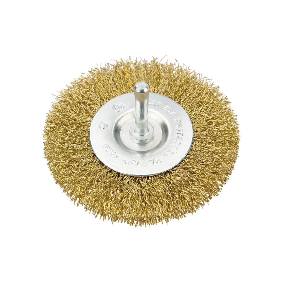 Apvalus vielinis šepetėlis gręžtuvui, 100mm. Apvalus vielinis šepetėlis gręžtuvui, 100mm.