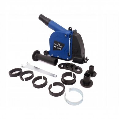 Apsauga nuo dulkių su ištraukimo anga kampiniams šlifuokliams 115mm, 125mm. Apsauga nuo dulkių su ištraukimo anga kampiniams šlifuokliams 115mm, 125mm.