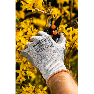 Apsauginės pirštinės nuo įpjovimų, PU danga, 4X43D, 8" 4 Apsauginės pirštinės nuo įpjovimų, PU danga, 4X43D, 8" 4