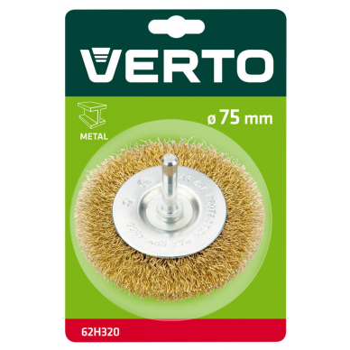 Apvalus vielinis šepetėlis gręžtuvui, 75mm. 1 Apvalus vielinis šepetėlis gręžtuvui, 75mm. 1