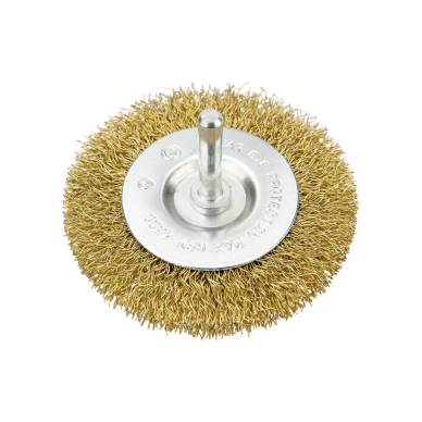 Apvalus vielinis šepetėlis gręžtuvui, 75mm. Apvalus vielinis šepetėlis gręžtuvui, 75mm.