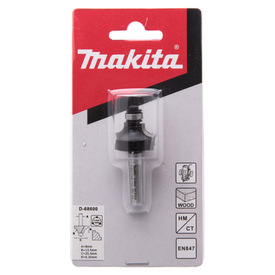 Apvalinimo freza Makita D-68600, 25,4x13,5 mm/ 54,6mm, 8mm 1 Apvalinimo freza Makita D-68600, 25,4x13,5 mm/ 54,6mm, 8mm 1