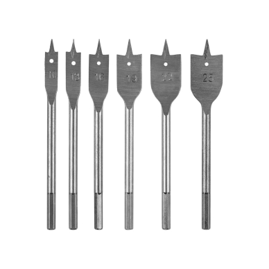 Ašmenų medienos grąžtai: 10,13,16,19,22,25 mm, rinkinyje 6 vnt. Ašmenų medienos grąžtai: 10,13,16,19,22,25 mm, rinkinyje 6 vnt.