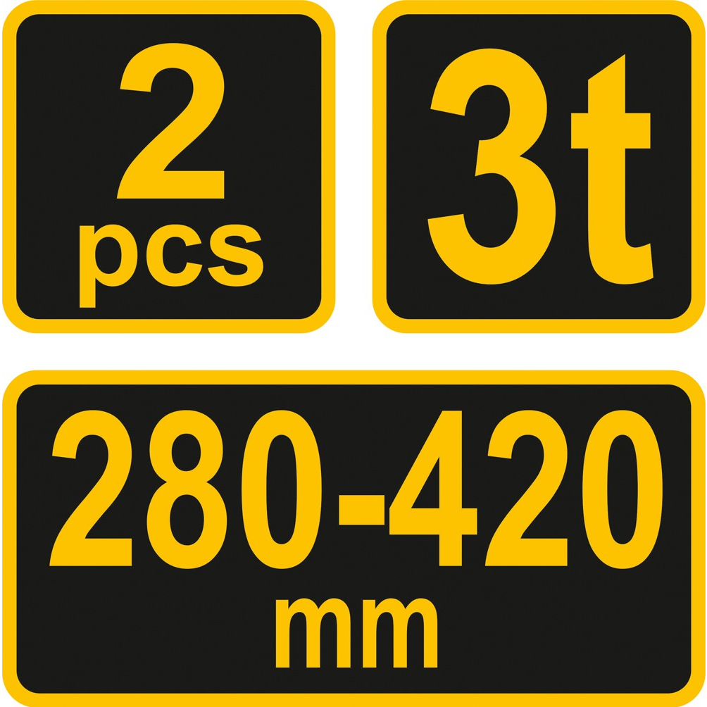 Atramų komplektas Vorel, 2 vnt., 275 - 415 mm, 3 t 3 Atramų komplektas Vorel, 2 vnt., 275 - 415 mm, 3 t 3