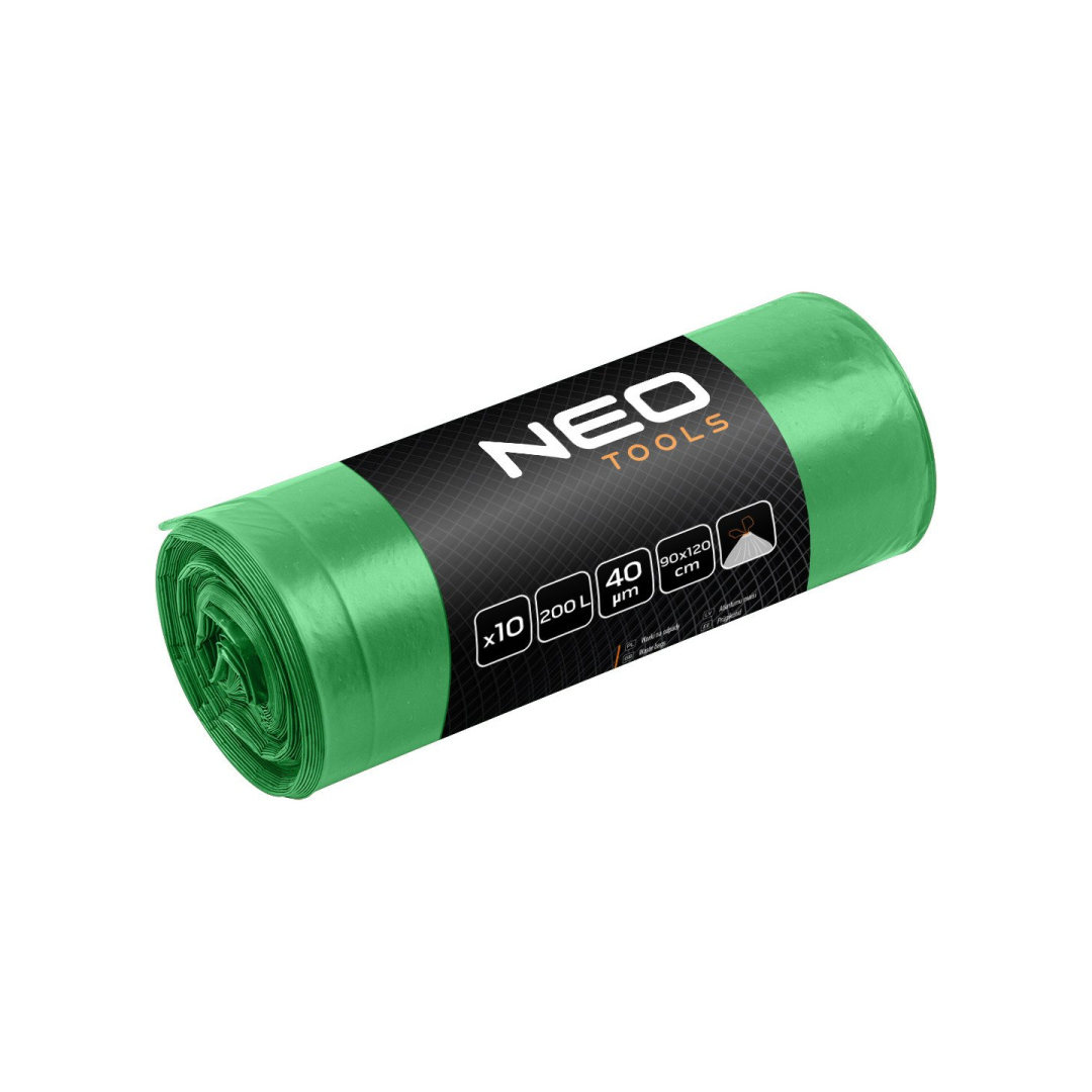 Atliekų maišeliai 200 L, žalia su juostele, 40 mic, 10 vnt. Atliekų maišeliai 200 L, žalia su juostele, 40 mic, 10 vnt.