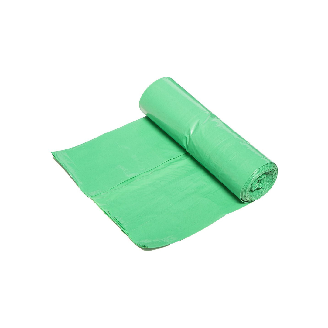 Atliekų maišeliai 60 L, žalia su juostele, 35 mic, 10 vnt. 6