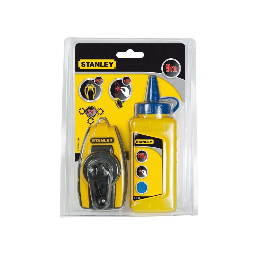 Atmušimo virvės ir kreidos rinkinys STANLEY, 9 m