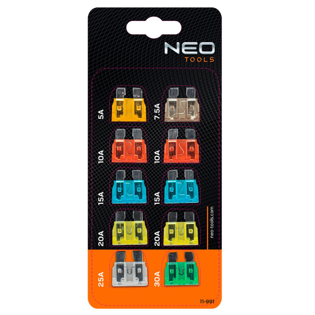 Atomobiliai saugikliai, 10 vnt. rinkinys 1 Atomobiliai saugikliai, 10 vnt. rinkinys 1