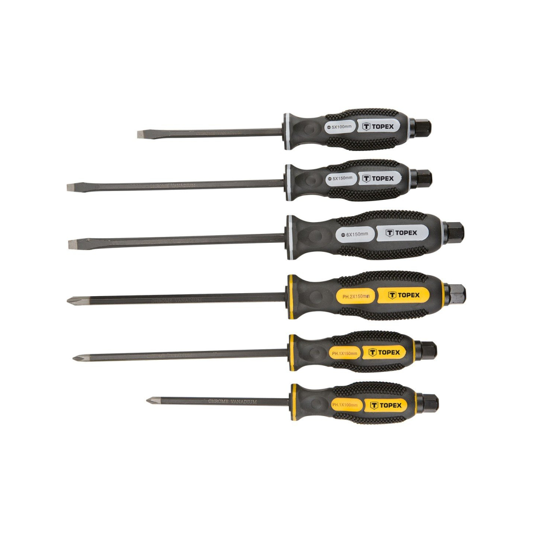 Atsuktuvai smūginiai, komplekte 6 vnt. + laikiklis