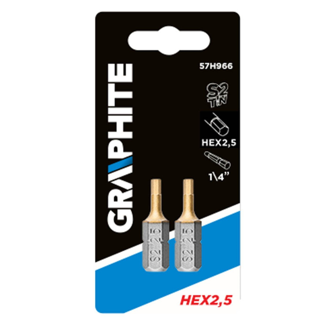 Atsuktuvas kryžminis HEX2,5, 25mm, 1/4", 2vnt. 1 Atsuktuvas kryžminis HEX2,5, 25mm, 1/4", 2vnt. 1