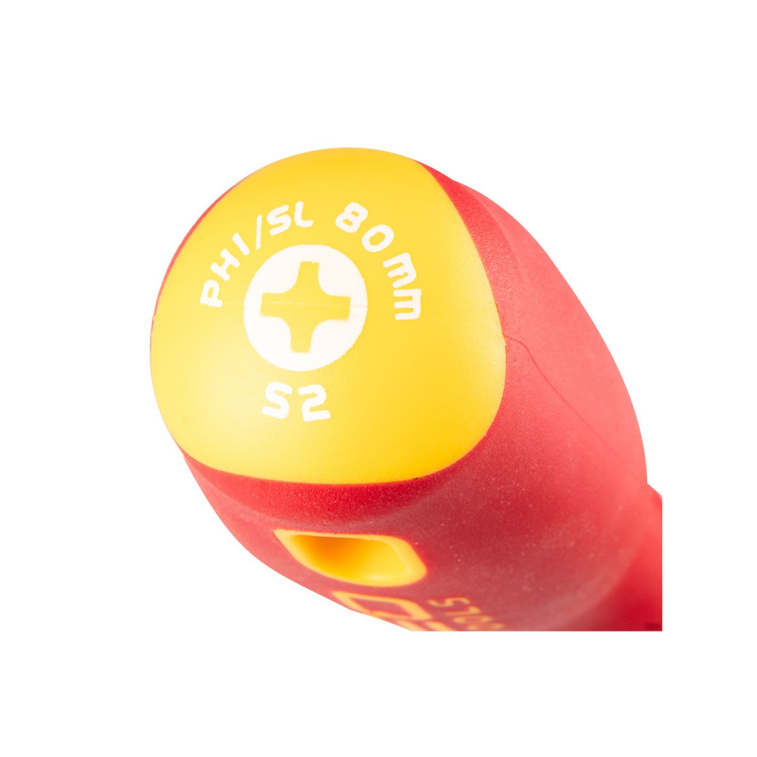 Atsuktuvas plius-minus 1000V, SL/PH1 x 80mm 6 Atsuktuvas plius-minus 1000V, SL/PH1 x 80mm 6