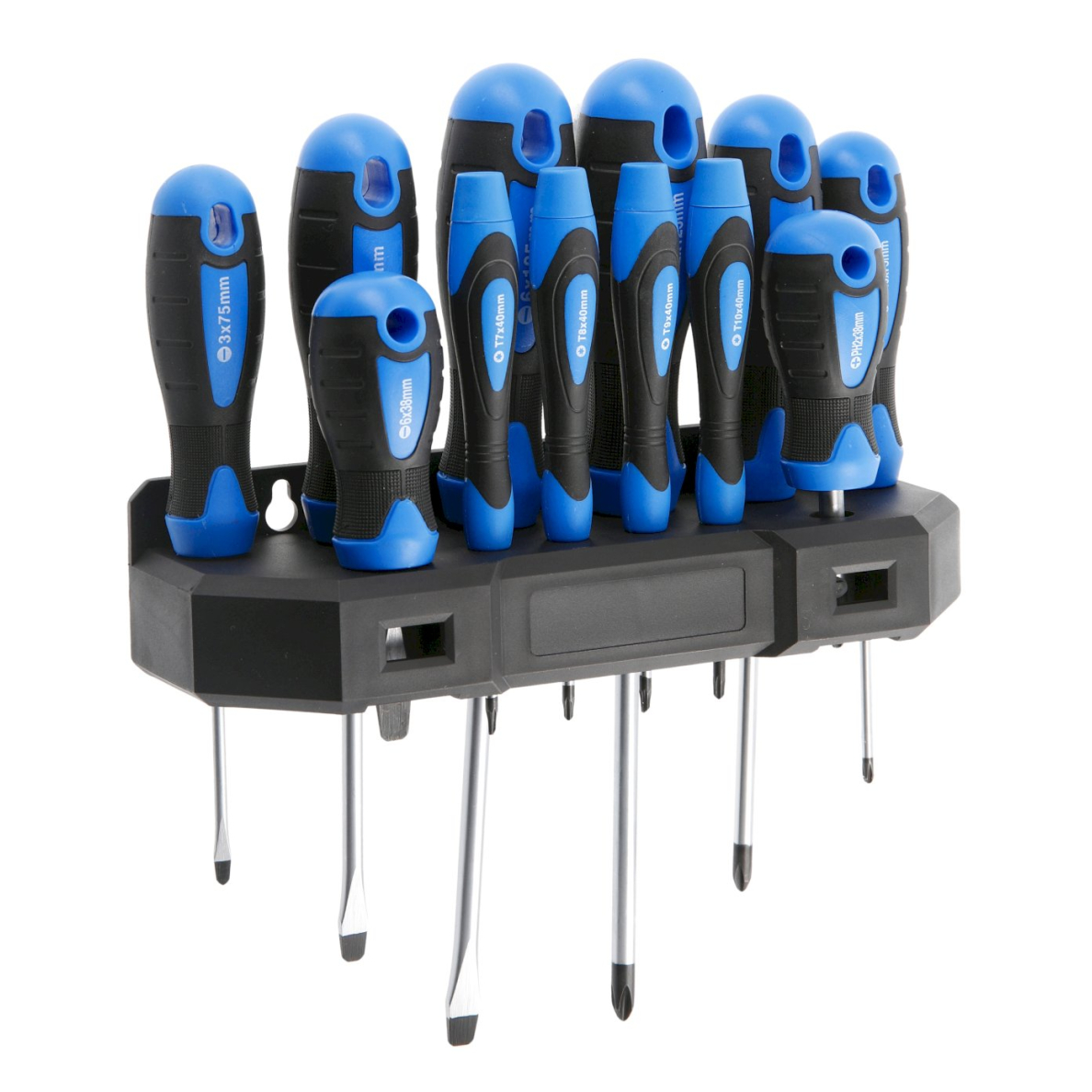 Atsuktuvų komplektas S2 plieno / 12dalių, HOGERT HT1S097 Atsuktuvų komplektas S2 plieno / 12dalių, HOGERT HT1S097