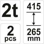 Atramų komplektas Yato, 2 vnt., 265-415 mm, 2 t