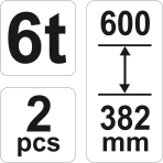 Atramų komplektas Yato, 2 vnt., 382-600 mm, 6 t