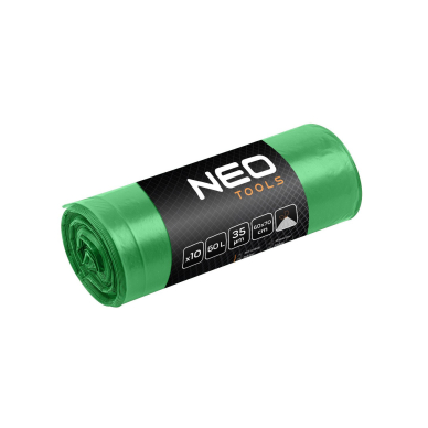 Atliekų maišeliai 60 L, žalia su juostele, 35 mic, 10 vnt. Atliekų maišeliai 60 L, žalia su juostele, 35 mic, 10 vnt.