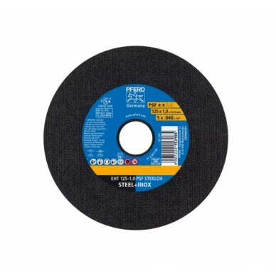Atpjovimo diskas PFERD EHT125-1,0 PSF Steelox/10 Atpjovimo diskas PFERD EHT125-1,0 PSF Steelox/10