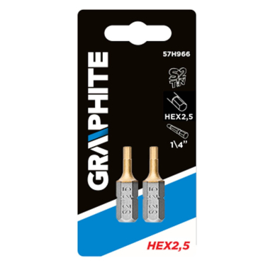 Atsuktuvas kryžminis HEX2,5, 25mm, 1/4", 2vnt. 1 Atsuktuvas kryžminis HEX2,5, 25mm, 1/4", 2vnt. 1