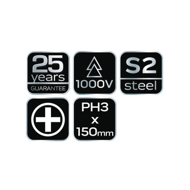 Atsuktuvas phillips 1000V, PH3 x 150 mm 8 Atsuktuvas phillips 1000V, PH3 x 150 mm 8