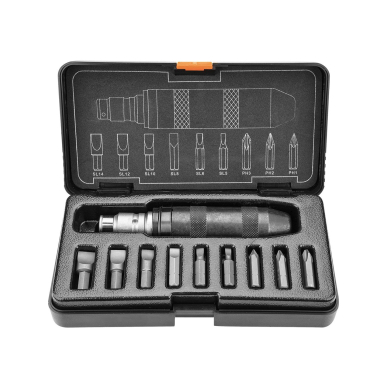 Atsuktuvas smūginis + 11 antgaliai Atsuktuvas smūginis + 11 antgaliai