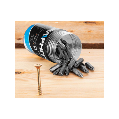 Atsuktuvo antgaliai PH2 x 25 mm, 100 vnt. 1 Atsuktuvo antgaliai PH2 x 25 mm, 100 vnt. 1