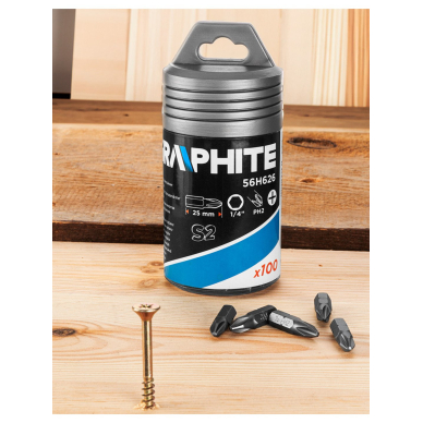 Atsuktuvo antgaliai PH2 x 25 mm, 100 vnt. 2 Atsuktuvo antgaliai PH2 x 25 mm, 100 vnt. 2