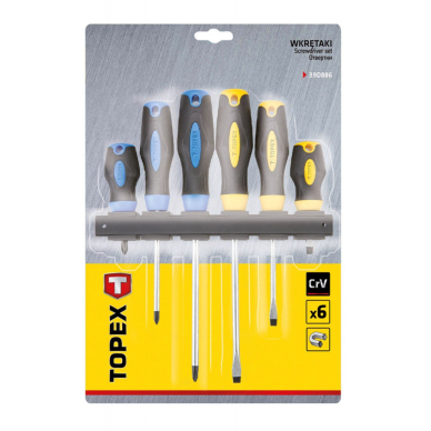 Atsuktuvų komplektas, 6 vnt. + laikiklis 1 Atsuktuvų komplektas, 6 vnt. + laikiklis 1