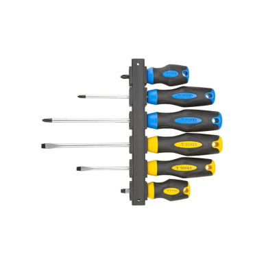 Atsuktuvų komplektas, 6 vnt. + laikiklis Atsuktuvų komplektas, 6 vnt. + laikiklis