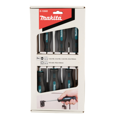 Atsuktuvų rinkinys Makita E-13502, 6 vnt., PZ1x80, PZ2x100, SL4.0x100, SL5.5x100, SL6.5x125, SL8.0x150 1 Atsuktuvų rinkinys Makita E-13502, 6 vnt., PZ1x80, PZ2x100, SL4.0x100, SL5.5x100, SL6.5x125, SL8.0x150 1
