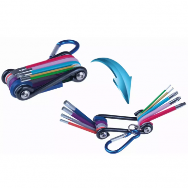 Daugiafunkcinių įrankių rinkinys dviračiui Dedra 06F243, 9 vnt Daugiafunkcinių įrankių rinkinys dviračiui Dedra 06F243, 9 vnt