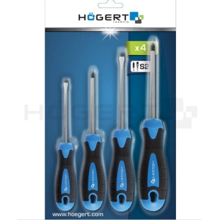 Atsuktuvų komplektas / S2 plieno / 4dalių, HOGERT HT1S094 1 Atsuktuvų komplektas / S2 plieno / 4dalių, HOGERT HT1S094 1