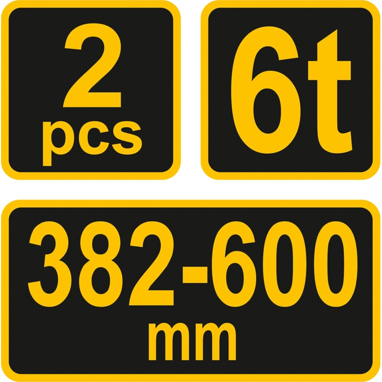 Atramų komplektas Vorel, 2 vnt., 382- 600 mm, 6 t 3