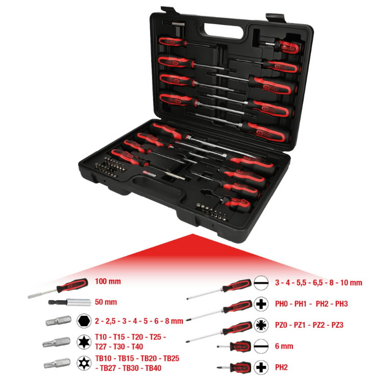 Atsuktuvų ir antgalių komplektas 39-vnt ERGO+, KS Tools 1