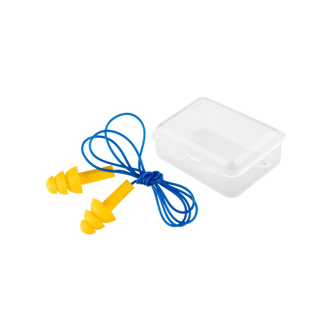 Ausų kištukai ant laido, plastikinė dėžutė Ausų kištukai ant laido, plastikinė dėžutė