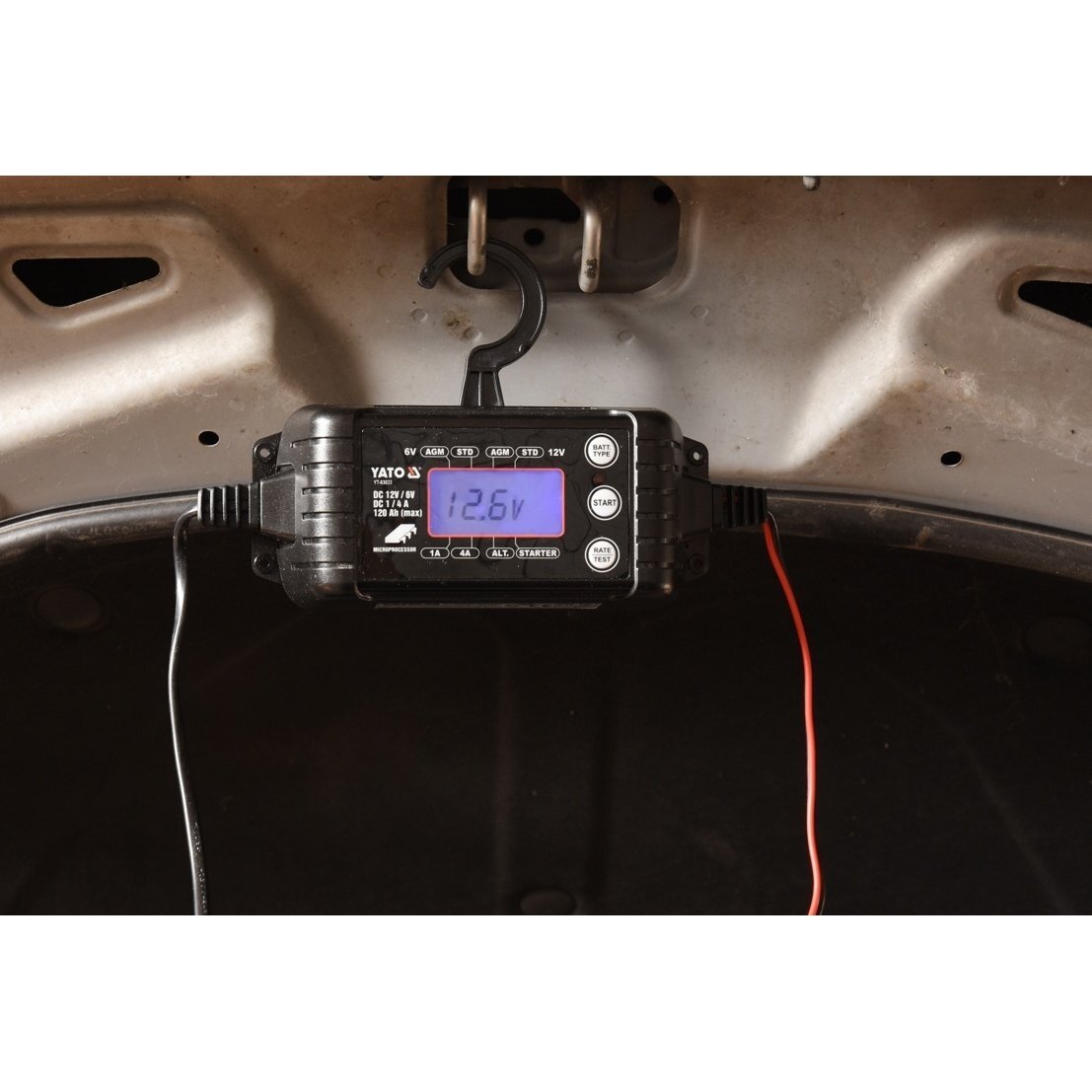Automobilinis akumuliatoriaus kroviklis Yato, 6-12V 1/4A 3 Automobilinis akumuliatoriaus kroviklis Yato, 6-12V 1/4A 3