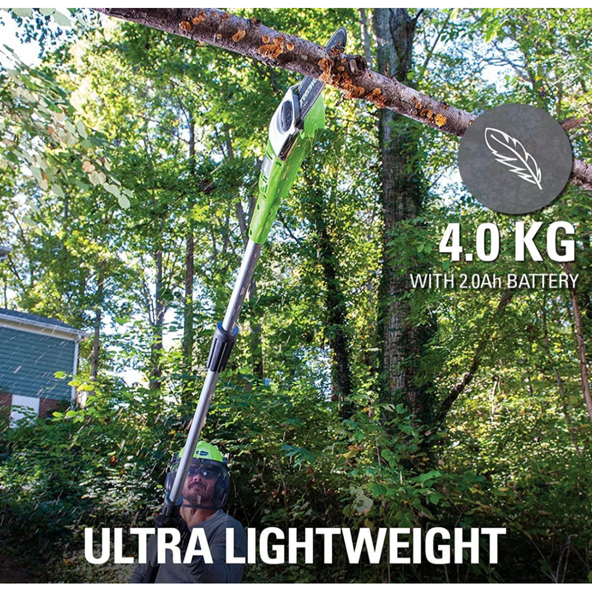 Akumuliatorinė akštapjovė Greenworks G24PS20K2, 24 V, 2,0 Ah 7