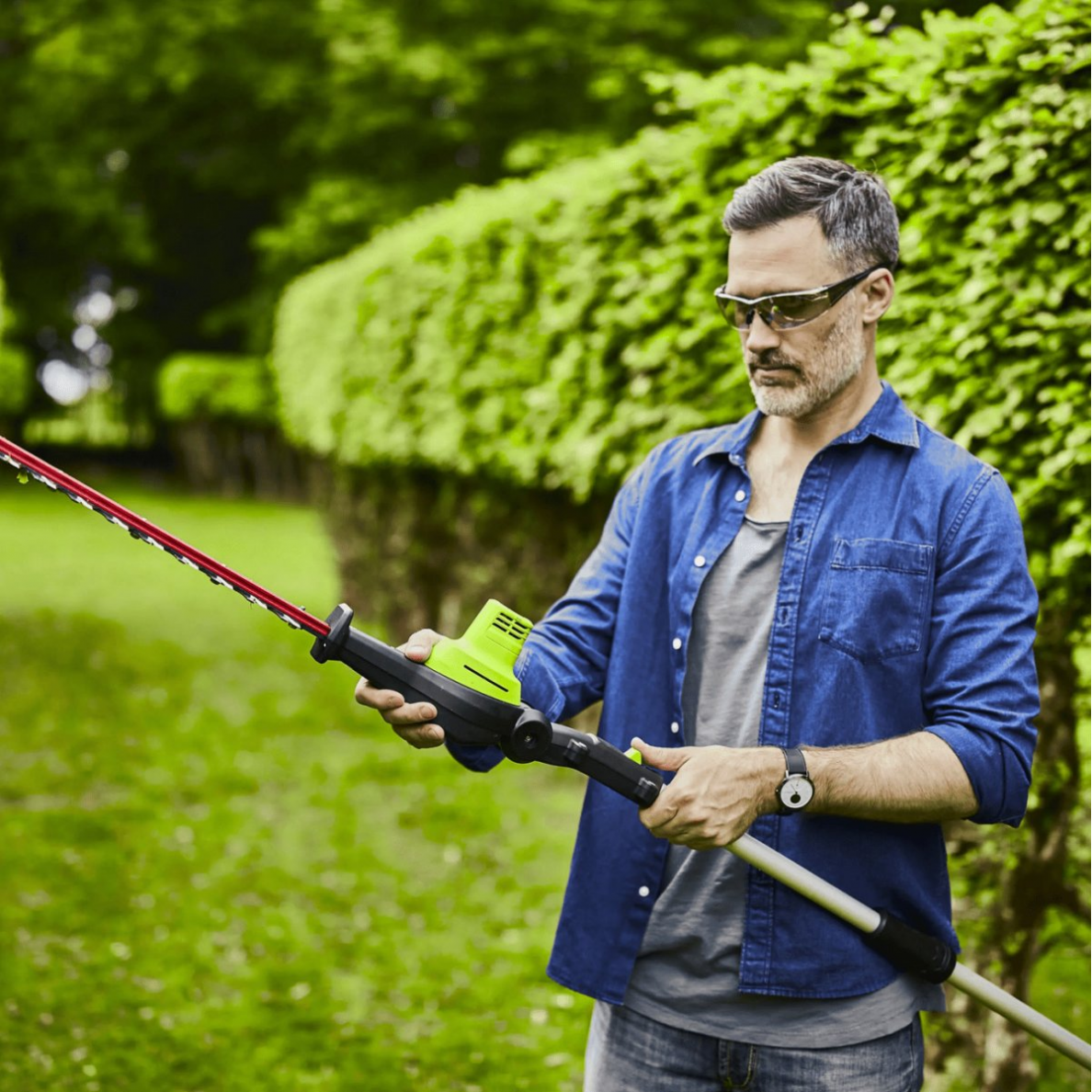 AUKŠTAPJOVĖS IR GYVATVORIŲ GENĖTUVO KOMPLEKTAS Greenworks GD40PSH, 40V, (tik irankis) 8 AUKŠTAPJOVĖS IR GYVATVORIŲ GENĖTUVO KOMPLEKTAS Greenworks GD40PSH, 40V, (tik irankis) 8