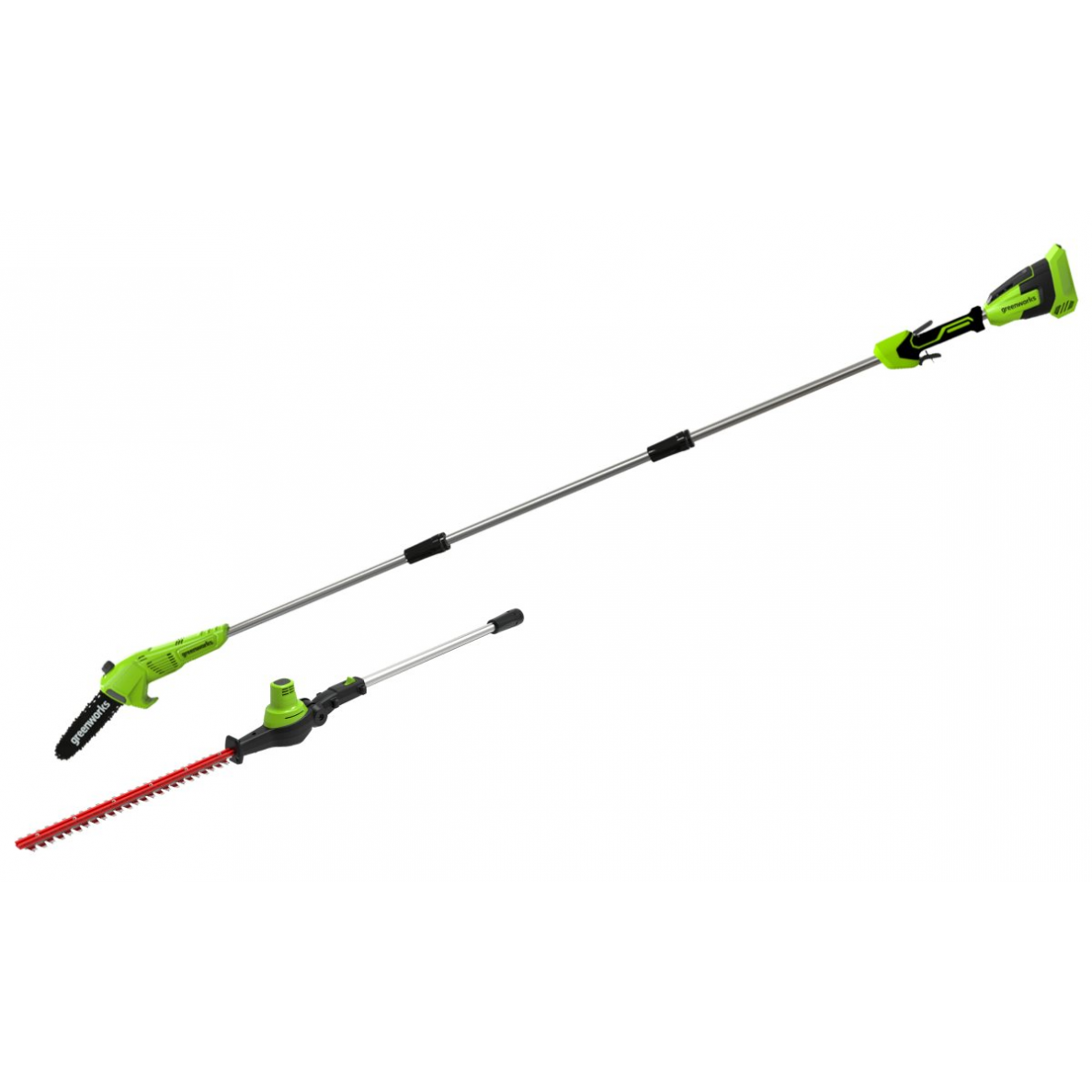 AUKŠTAPJOVĖS IR GYVATVORIŲ GENĖTUVO KOMPLEKTAS Greenworks GD40PSH, 40V, (tik irankis) AUKŠTAPJOVĖS IR GYVATVORIŲ GENĖTUVO KOMPLEKTAS Greenworks GD40PSH, 40V, (tik irankis)