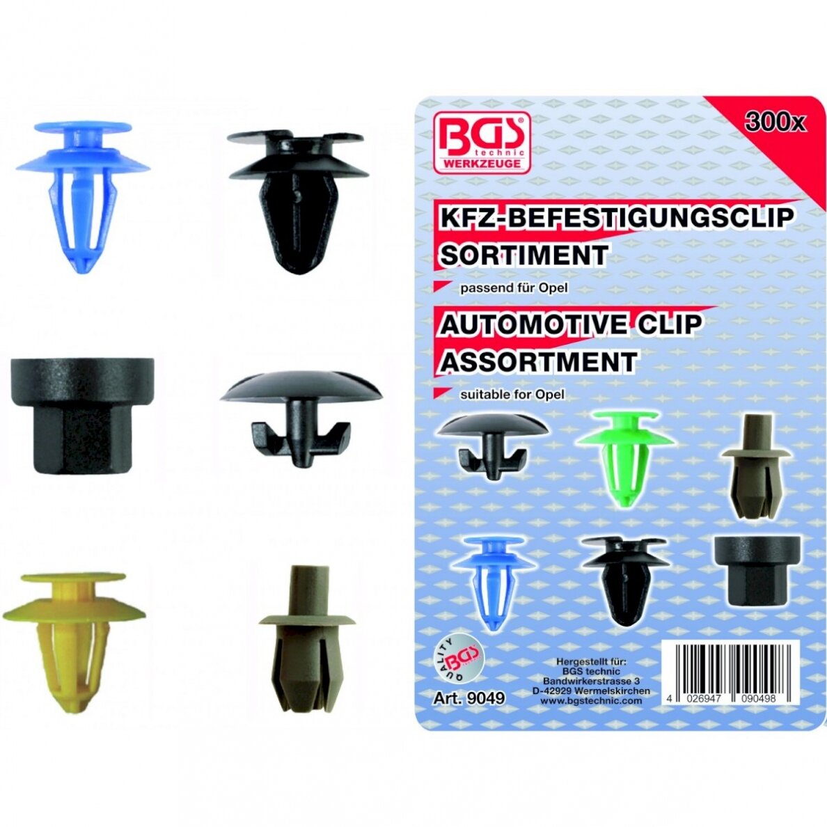 Automobilinis klipsų asortimentas Opel | 300 vnt. (9049) Automobilinis klipsų asortimentas Opel | 300 vnt. (9049)