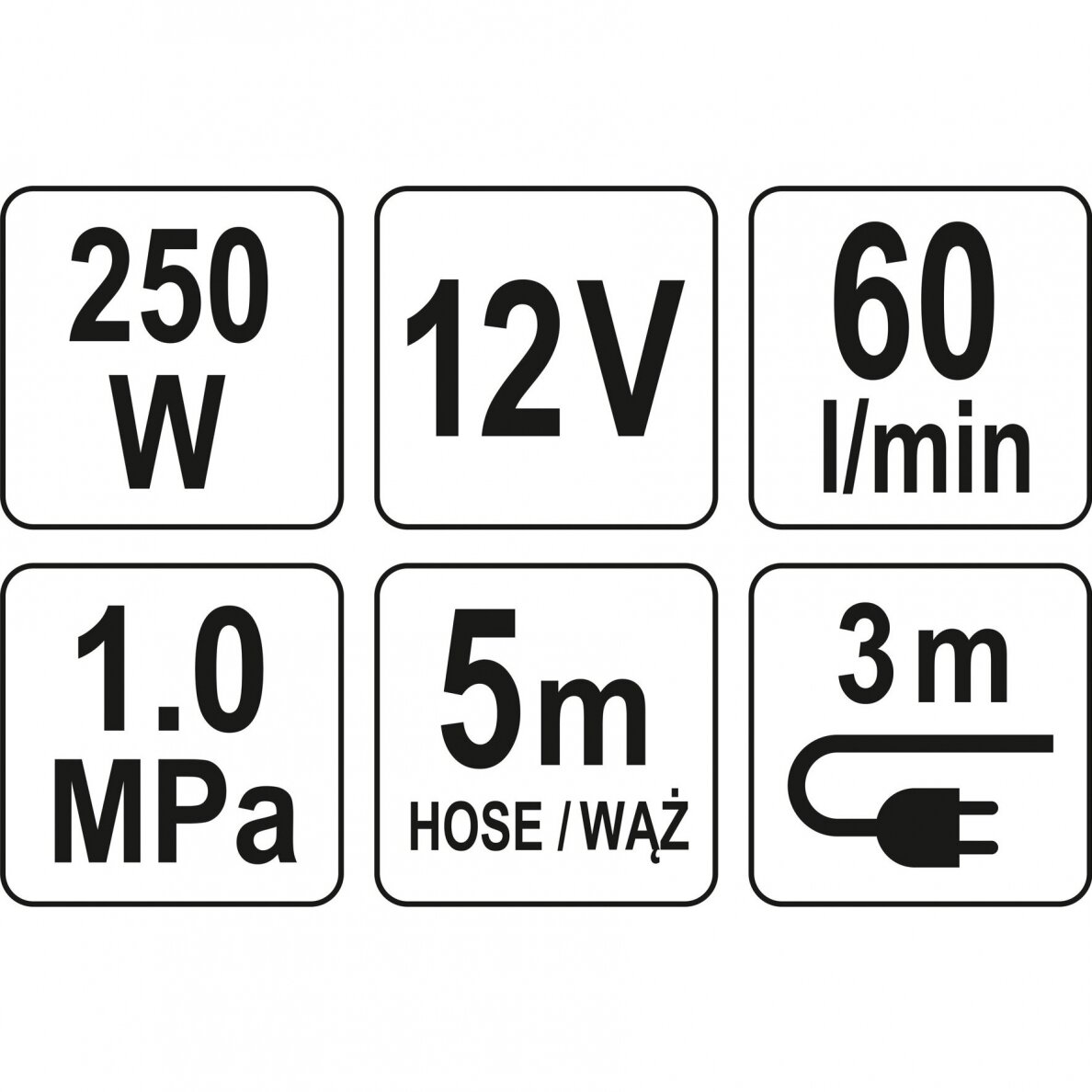 Automobilinis kompresorius Yato YT-73462, 12V, 250W 5 Automobilinis kompresorius Yato YT-73462, 12V, 250W 5
